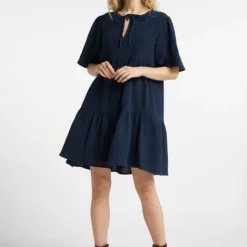 Dreimaster Damen Kleid Aus Baumwollmusselin