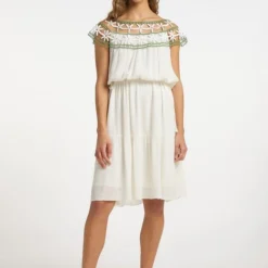 IZIA Damen Kleid Mit Blumenspitze