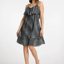 Faina Damen Kleid Mit Leoprint