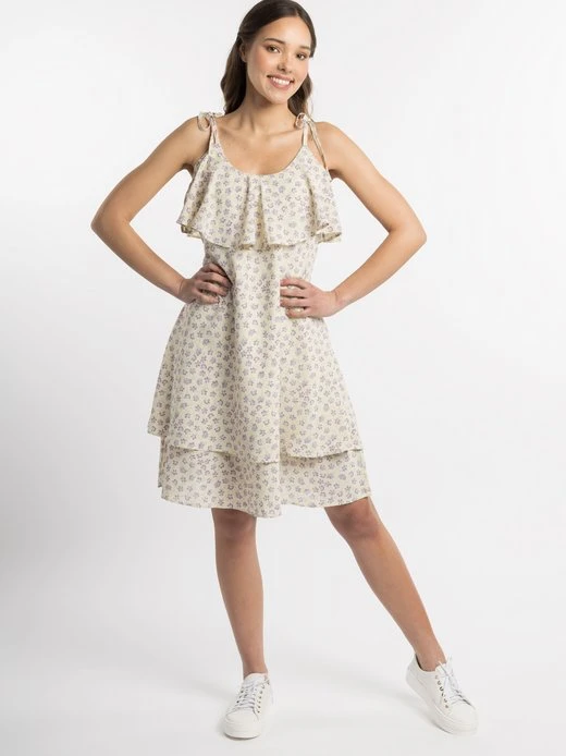 MyMO Damen Kleid Mit Volant 3 MyMO Damen Kleid Mit Volant